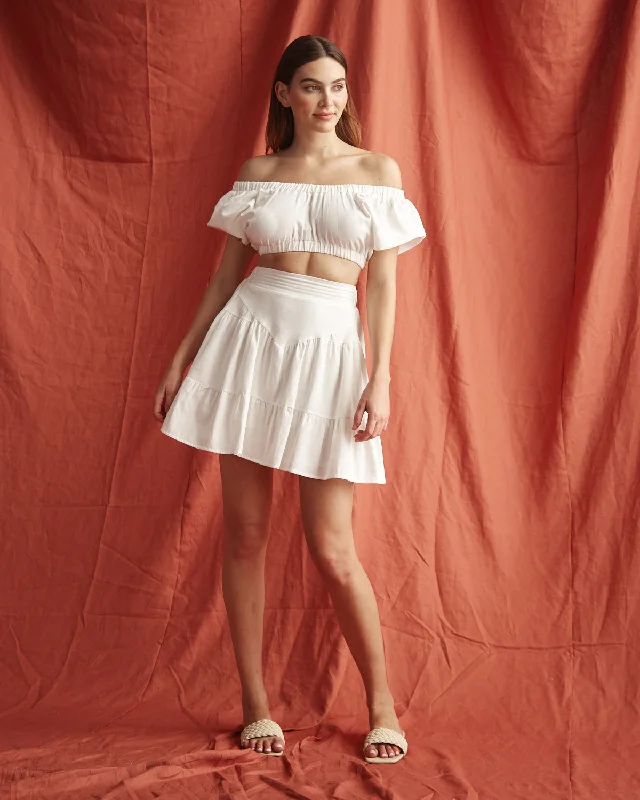Violeta White Mini Skirt denim skirt durable