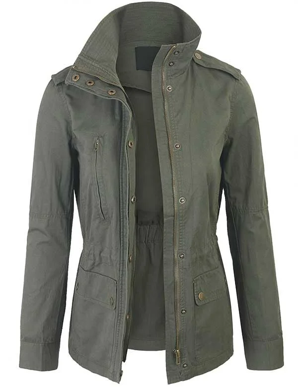 Zip Up Military Anorak Safari Jacket Coat Embroidered Jacket Appliqued Jacket Beaded Jacket