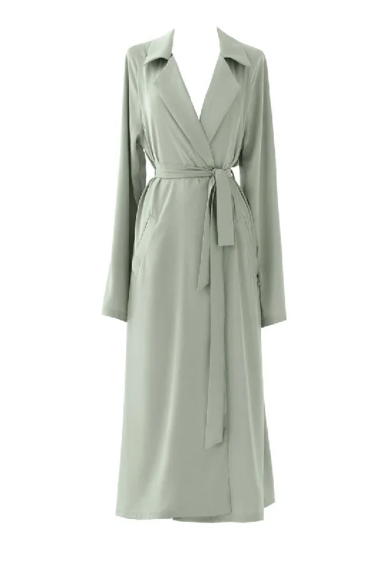 SATIN MINT LONG JACKET Cotton Jacket Linen Jacket Terry Jacket