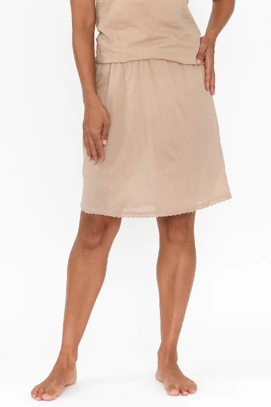 Nude Cotton Slip Skirt wool skirt sturdy