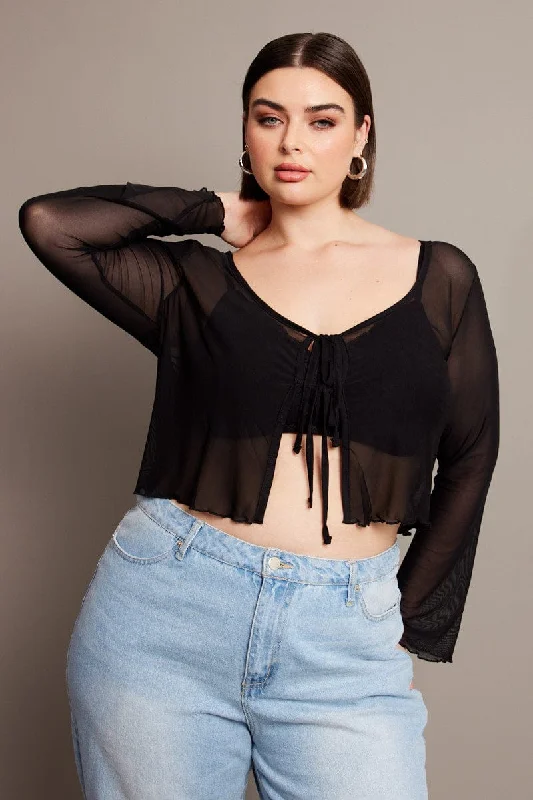 Black Mesh Bolero Tie Jacket Denim Jacket Leather Jacket Suede Jacket