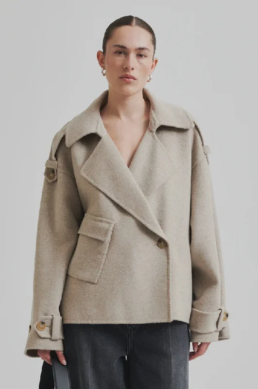 Walance Short Beige Jacket V-Neck Jacket Boat Neck Jacket Square Neck Jacket