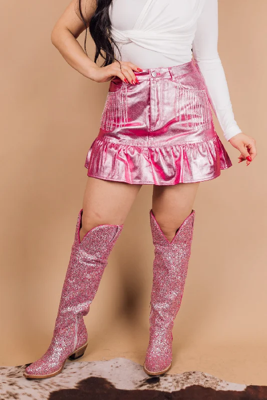 The Jazzy Pink Skirt JJ denim skirt stylish
