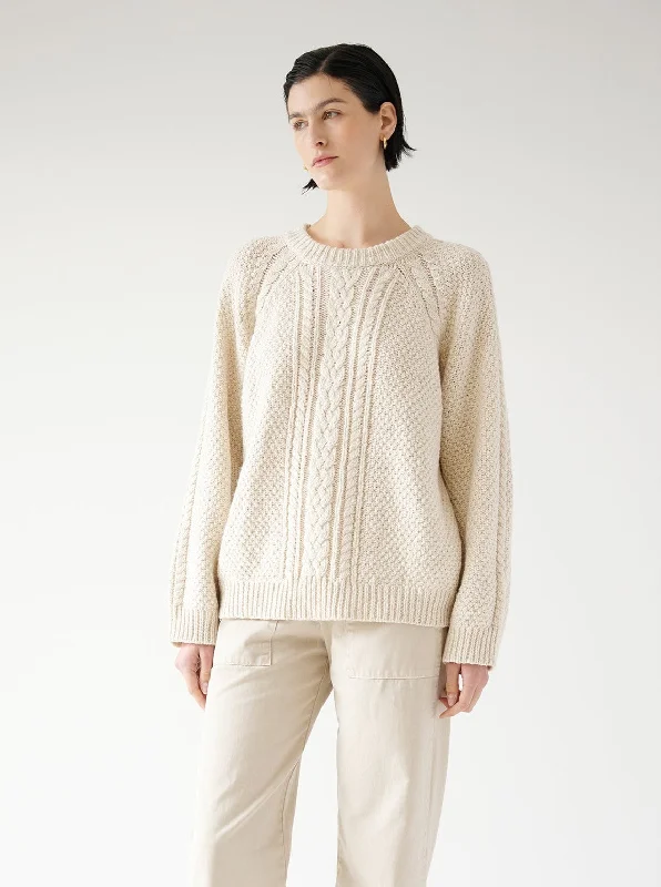 Hermosa | Cable Sweater Silk Blend Satin Velvet