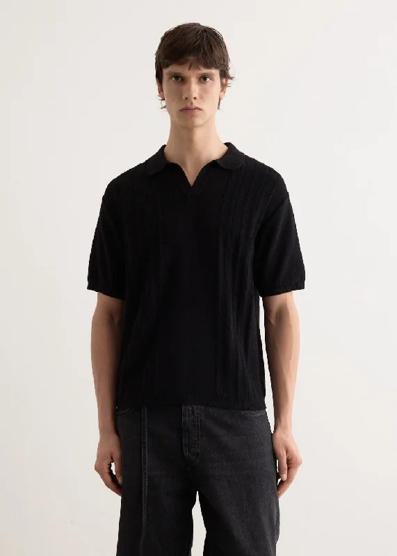 Skipper Polo Short Sleeve Sweater Open Front Closed Front Wrap Front