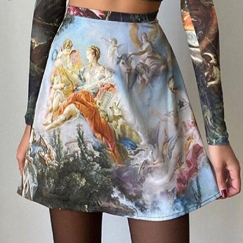 Vintage Mini Skirt spandex blend skirt