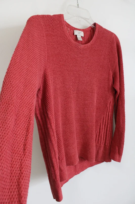 LOFT Pink Knit Sweater | L Anti-Pilling Anti-Shrink Durable