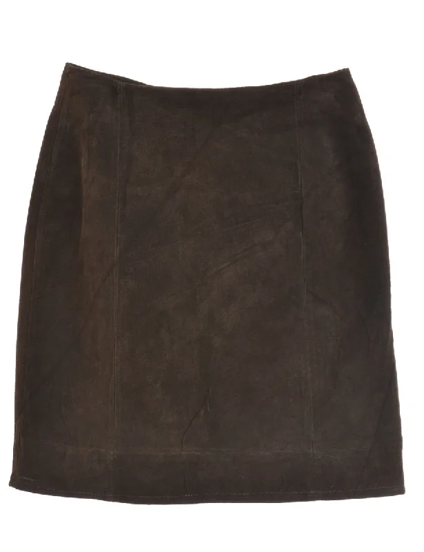 Dark Brown Suede Skirt athletic skirt fit
