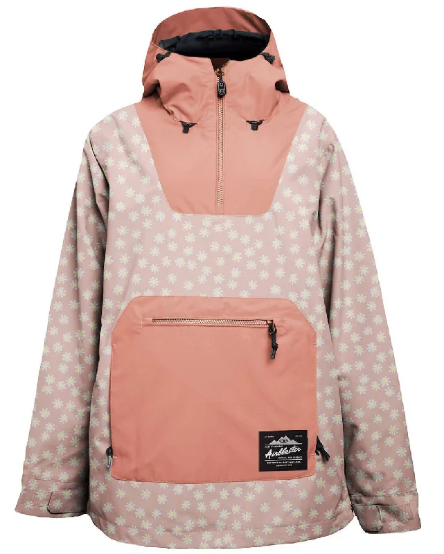 Airblaster Freedom Pull Over Jacket Womens Blush Daisy Embroidered Jacket Appliqued Jacket Beaded Jacket