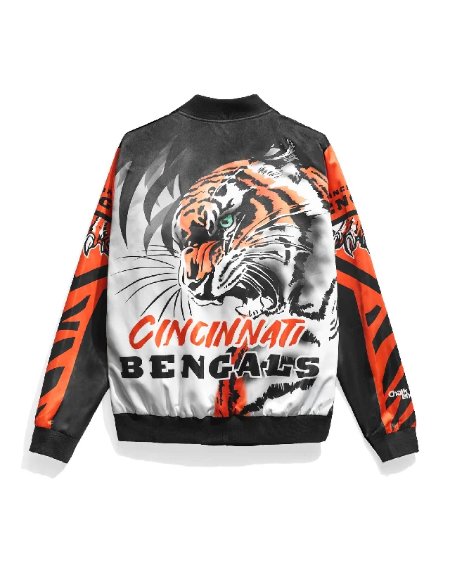 Cincinnati Bengals Fanimation Satin Jacket Faux Fur Jacket Real Fur Jacket Shearling Jacket