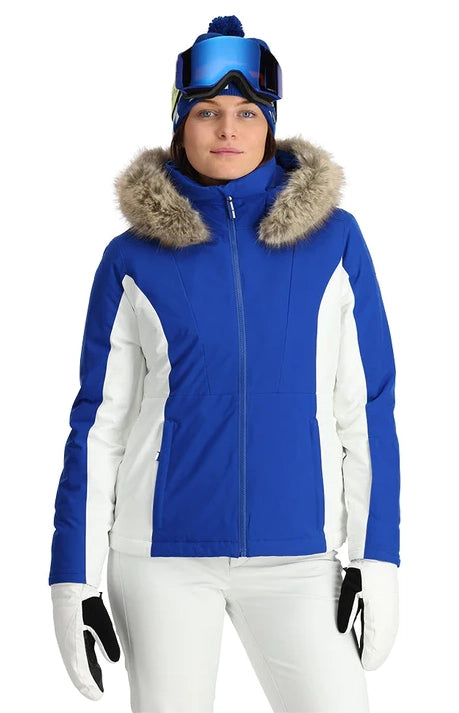 Spyder Vida Jacket Womens Electric Blue Hooded Jacket Caped Jacket Shawl Collar Jacket