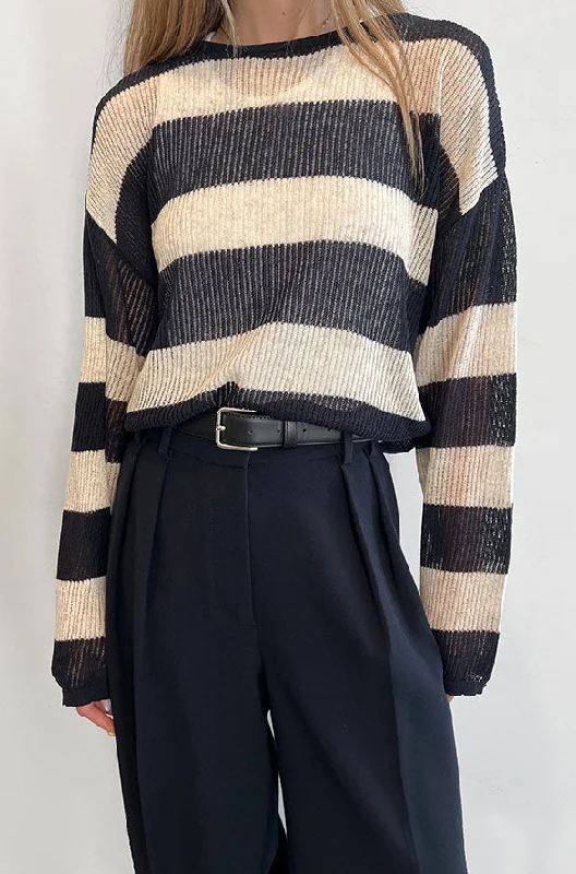 LIGHT SWEATER WITH STRIPES Houndstooth Herringbone Solid