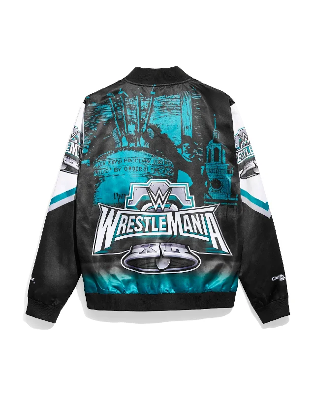 WrestleMania 40 Fanimation Satin Jacket Tailored Jacket Straight Jacket A-Line Jacket