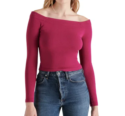 Steve Madden Forest Berry Ressi Sweater Toggled Drawstring Belted
