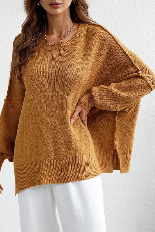 LOOSE FIT DOLMAN SLEEVE KNIT SWEATER Sequined Glittery Shiny