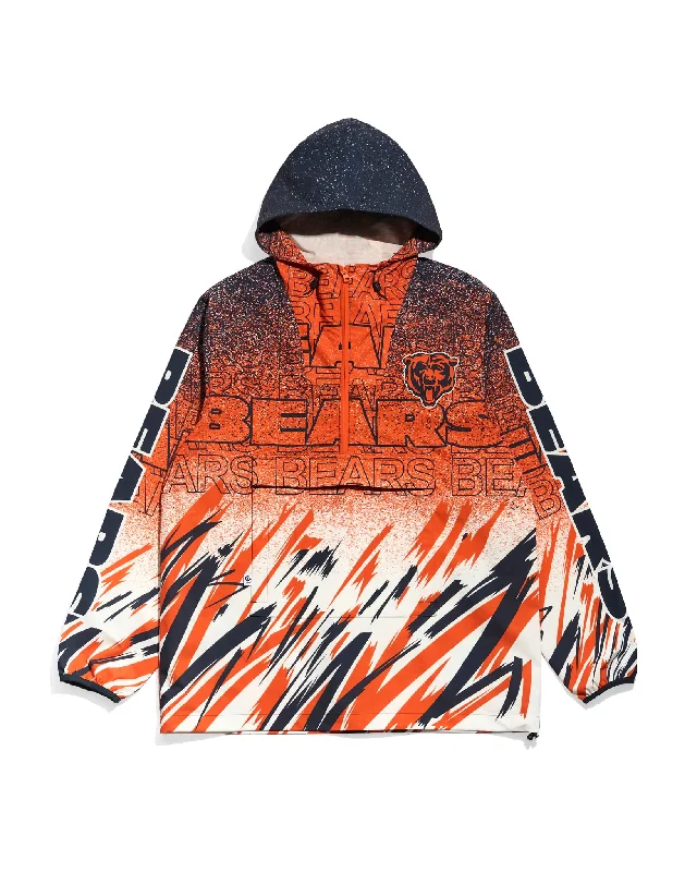 Chicago Bears Sketch Anorak Jacket Notch Collar Peter Pan Collar Cowl Neck