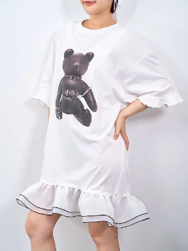 Bear Ruffle Hem Dress (2 Colours)