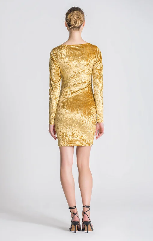 Gold Sunlight Cut-Out Dress