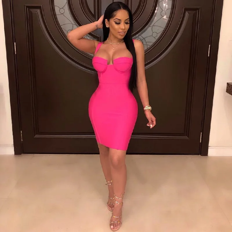 Basic For What Pink Bodycon Dress