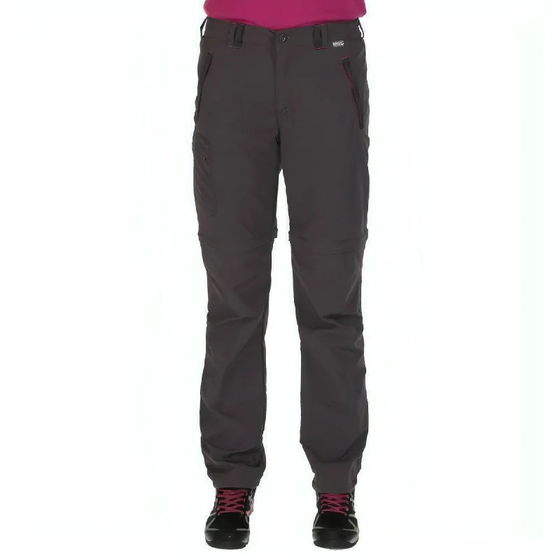 Regatta Chaska Zip Off (Long) Womens Walking Trousers - Grey