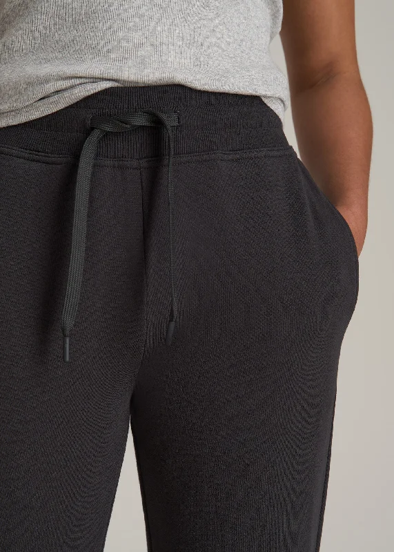 Wearever Fleece Open-Bottom Sweatpants for Tall Women in Graphite Black