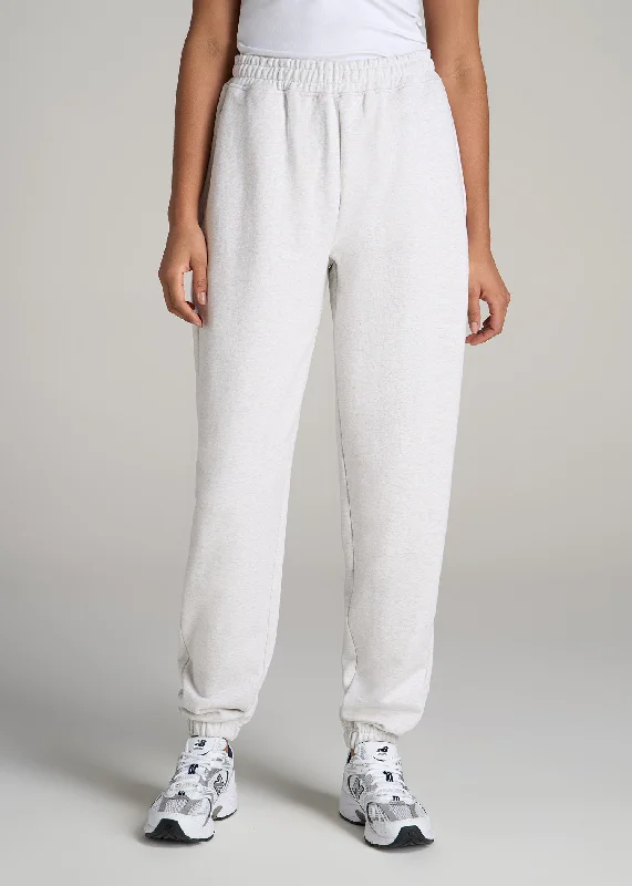 Wearever Oversized French Terry Joggers for Tall Women in Heather Cloud White