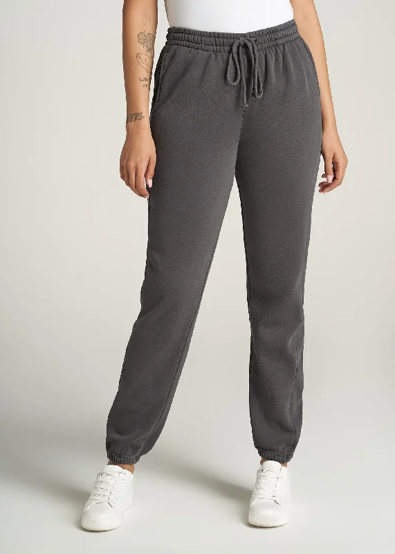 Wearever Fleece Regular Fit Women's Tall Sweatpants in Charcoal