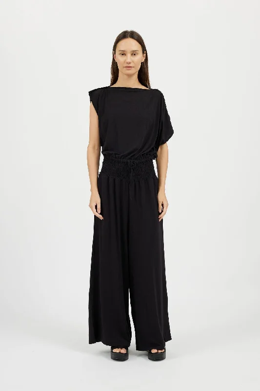 Bamboo Asymmetric Draped Jumpsuit