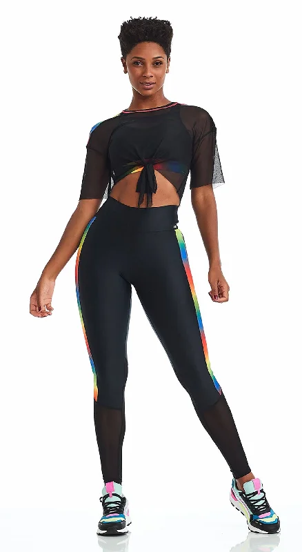 Colorful Cropped Top - Black