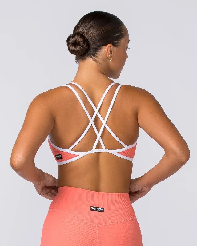 Curves Rib Bralette - Sunset Coral