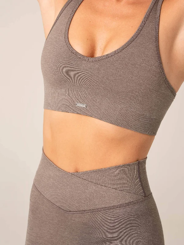 Focus Seamless Sports Bra - Taupe Marl