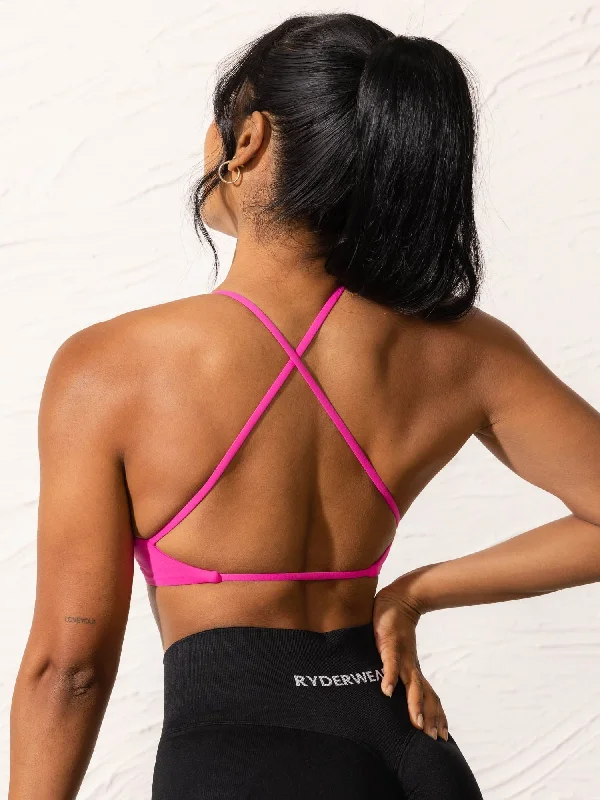 NKD Twist Sports Bra - Neon Pink