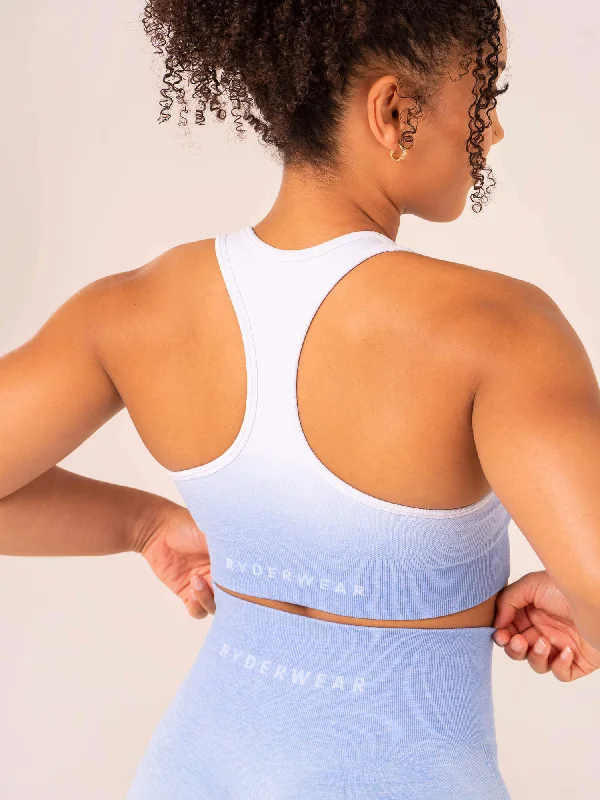 Ombre Seamless Sports Bra - Cornflower Blue Ombre