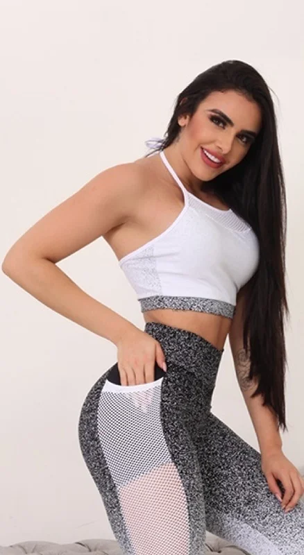 Galaxy Sports Bra - Black & White