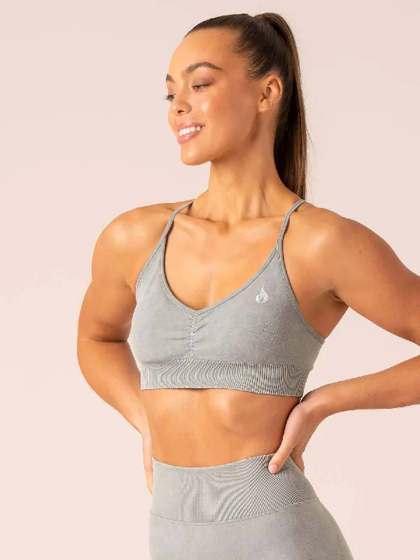 Stonewash Seamless Sports Bra - Sage Stonewash