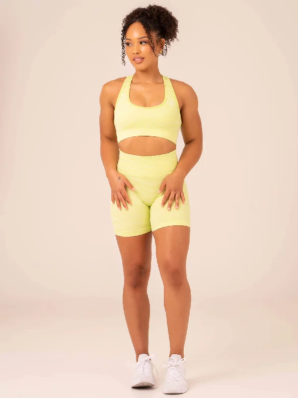 Zebra Seamless Sports Bra - Lime Zebra