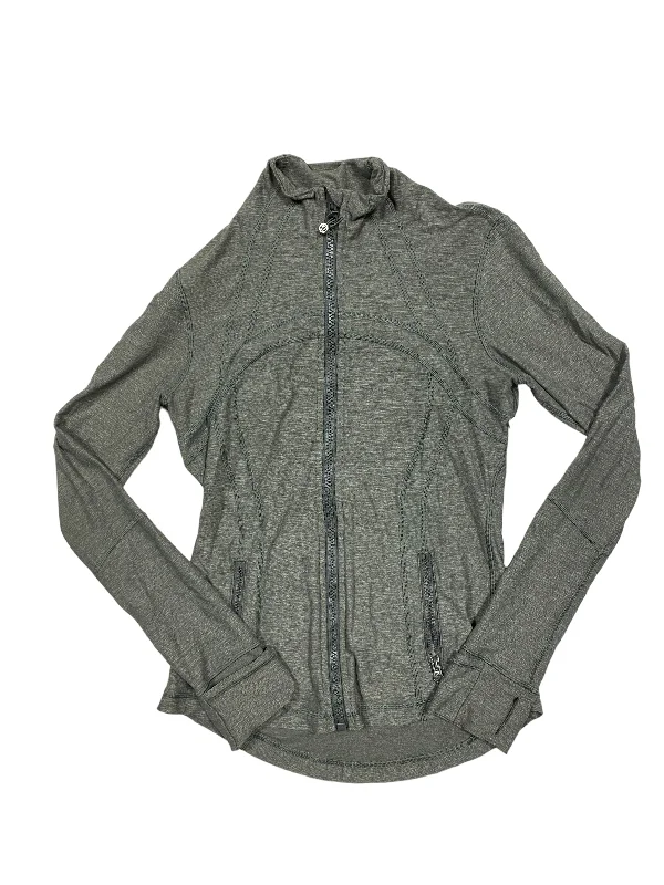 Athletic Jacket By Lululemon In Grey, Size: 8