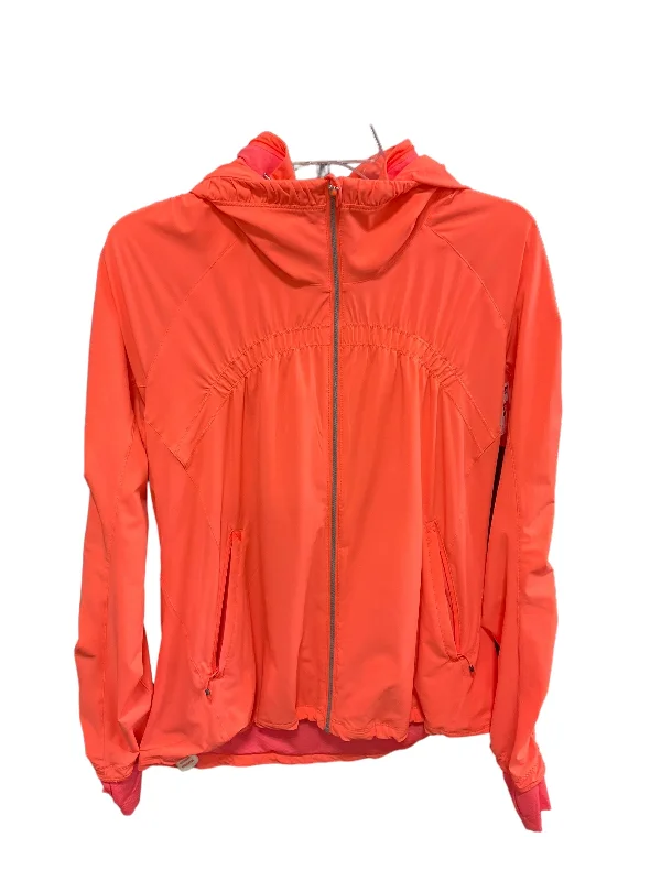 Athletic Jacket By Lululemon In Orange, Size: M