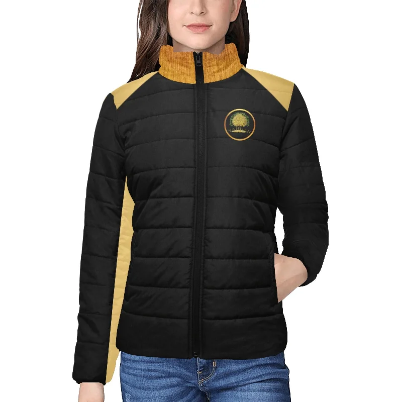 Yahuah-Tree of Life 03-01 Ladies Designer Stand Collar Puffer Jacket