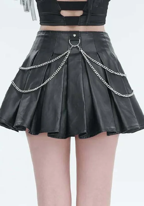 All Tied Up | FAUX LEATHER CHAIN SKIRT