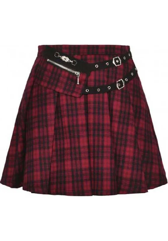 Camden [Red Plaid] | PLEATED SKIRT