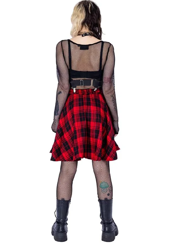 Elrene [Red Check] | SKIRT