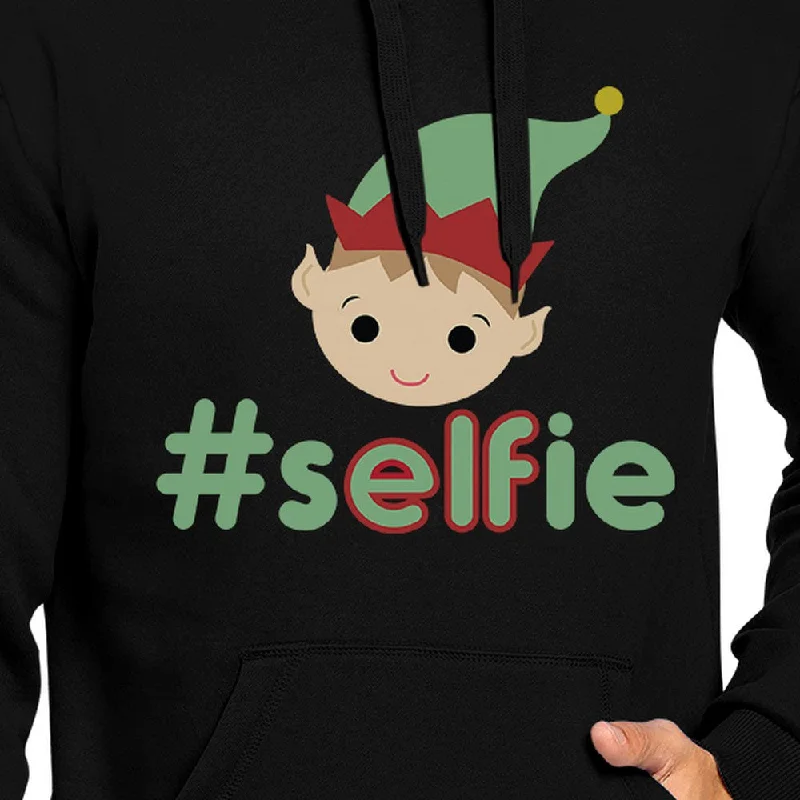 Hashtag Selfie Elf Black Hoodie