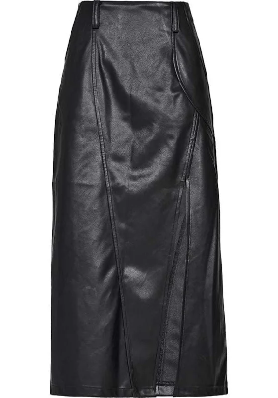 High Waisted Split | FAUX LEATHER SKIRT