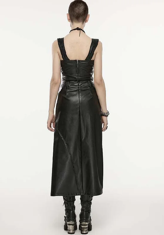 High Waisted Split | FAUX LEATHER SKIRT