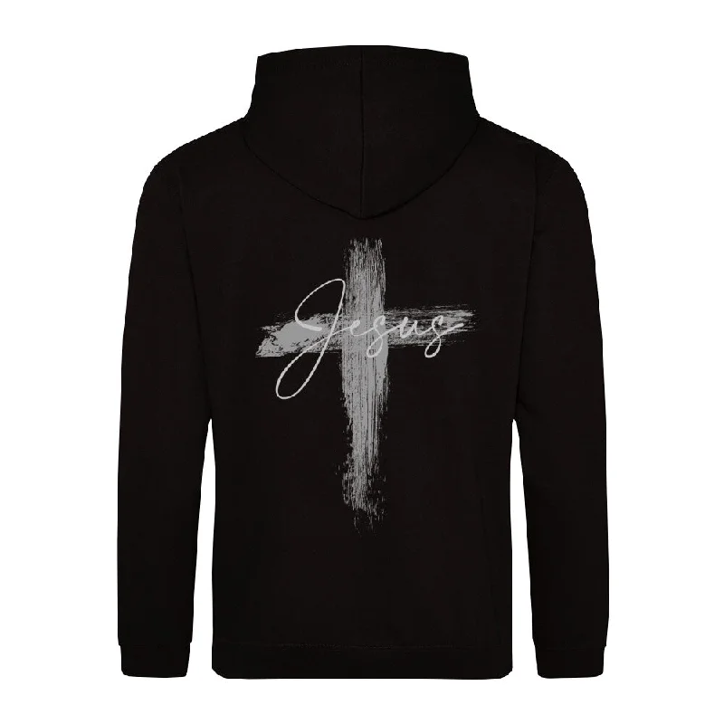 Jesus painted Cross Hoodie BackPrint