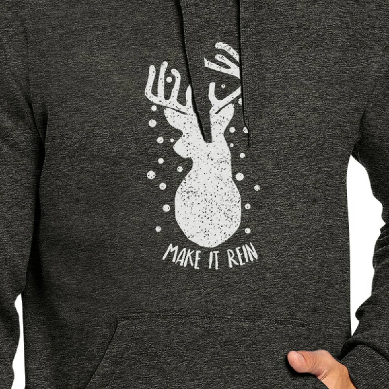 Make It Rein Vintage Reindeer Dark Grey Hoodie