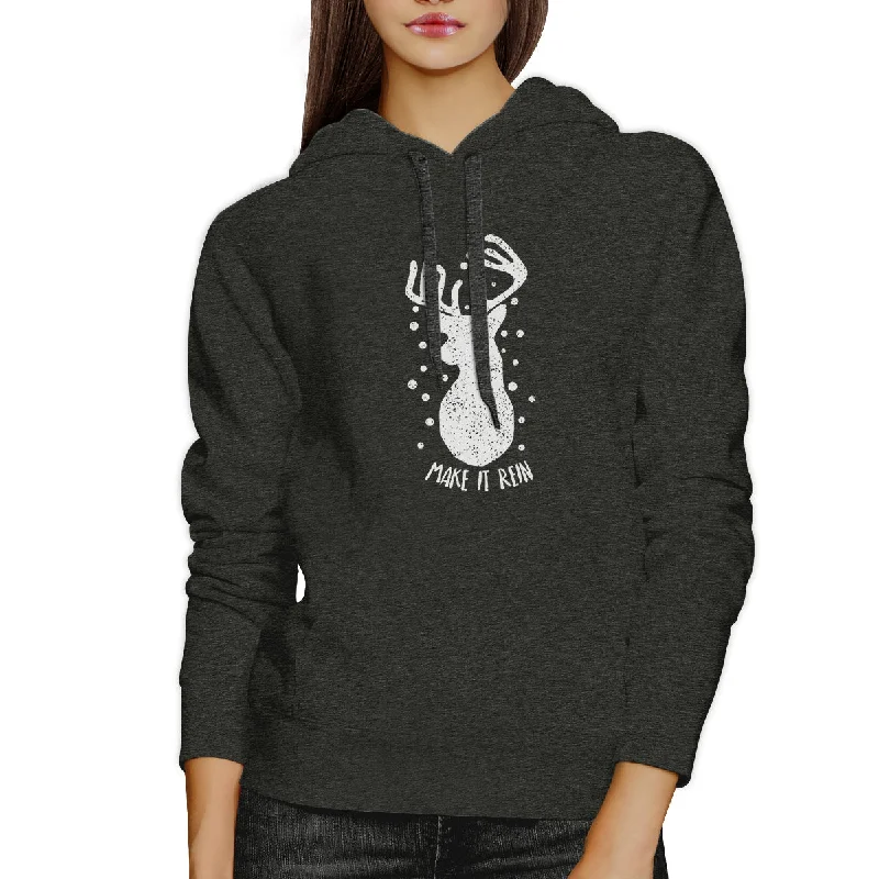 Make It Rein Vintage Reindeer Dark Grey Hoodie