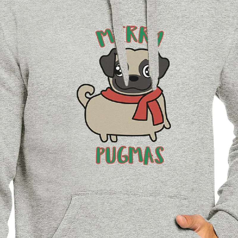 Merry Pugmas Pug Grey Hoodie