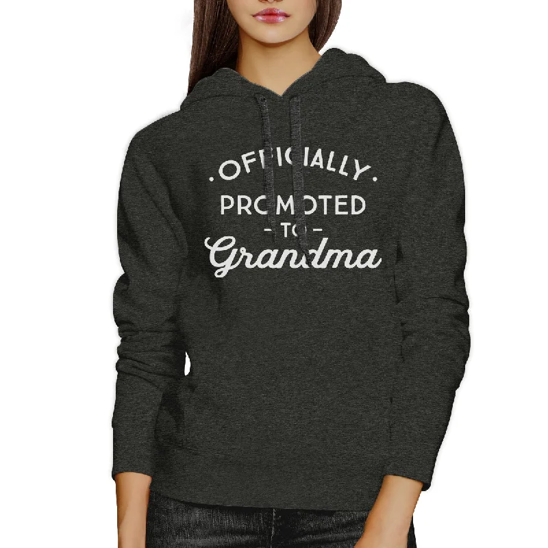 Officially Promoted To Grandma Dark Grey Hoodie